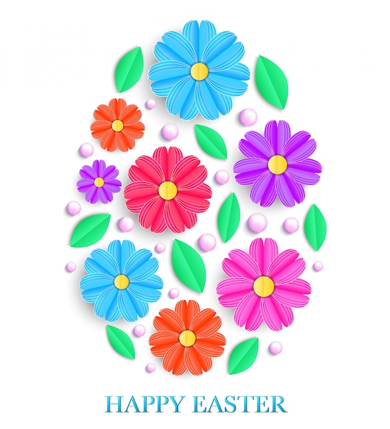 Easter card with  flowers