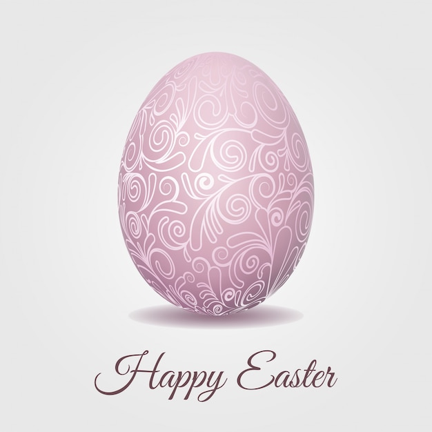 Easter card with pale pink pastel Easter egg