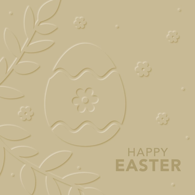 Vector easter card with paper easter egg