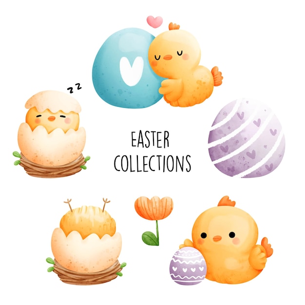 イースターチキンベクトルイラスト