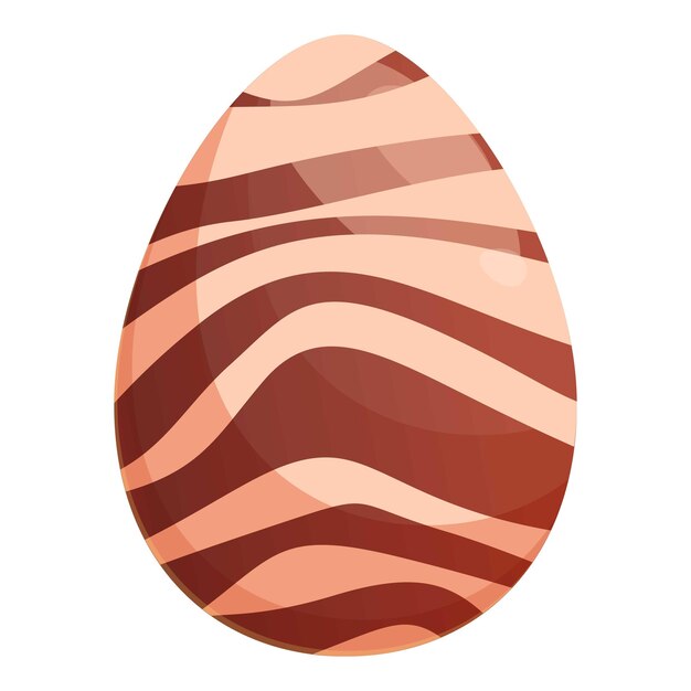 Vettore icona dell'uovo di cioccolato di pasqua vettore cartone animato caramella scura mordere il caramello