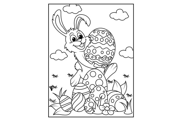 Vector easter coloring page for kids