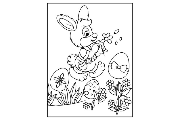 Vector easter coloring page for kids