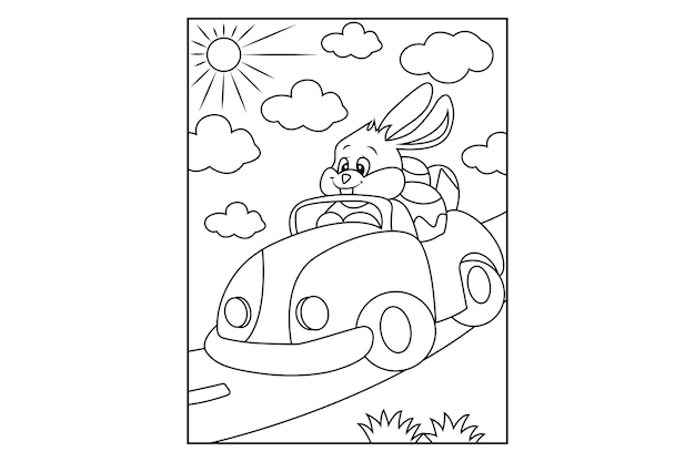 Vector easter coloring page for kids