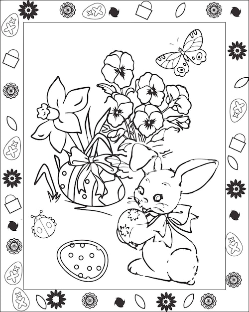 Easter coloring page for kids