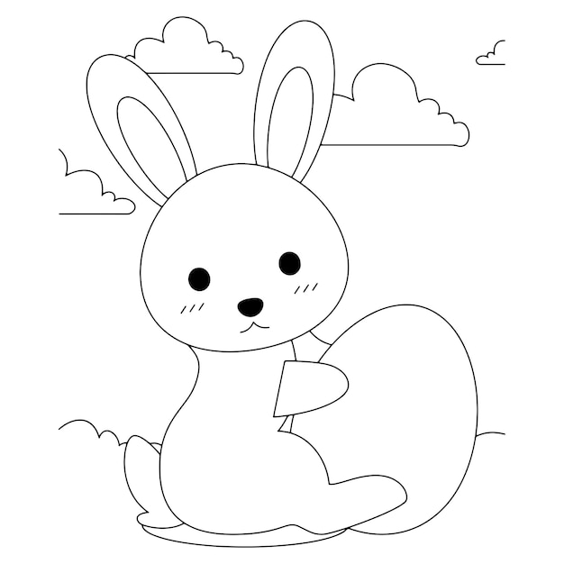 Easter Coloring Pages For Kids premium vector