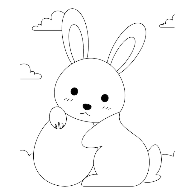 Vector easter coloring pages for kids premium vector