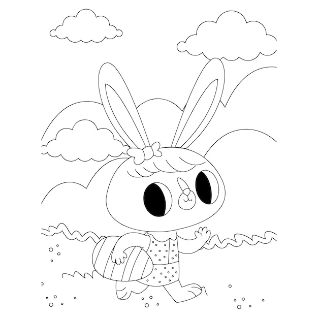 Easter Coloring Pages For Kids Premium Vector