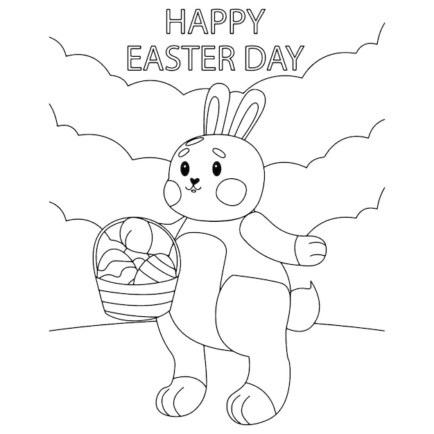 Easter Coloring Pages For Kids Premium Vector