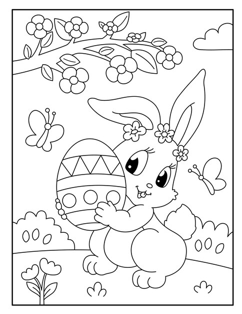 Vector easter coloring pages for kids