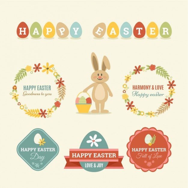 Easter cute badges