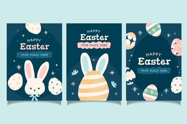 Vector easter cute card cover design hand drawn in watercolor style