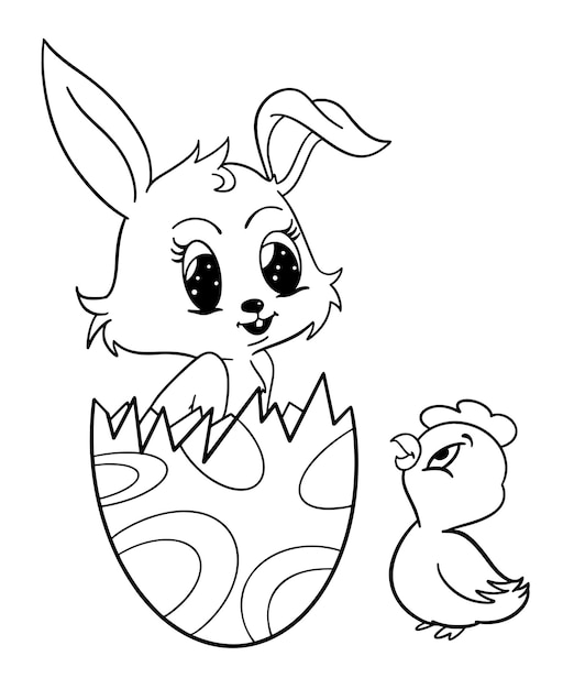 Easter cute coloring page