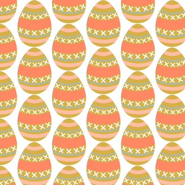 Easter cute fun geometric pattern with Easter eggs Vector illustration