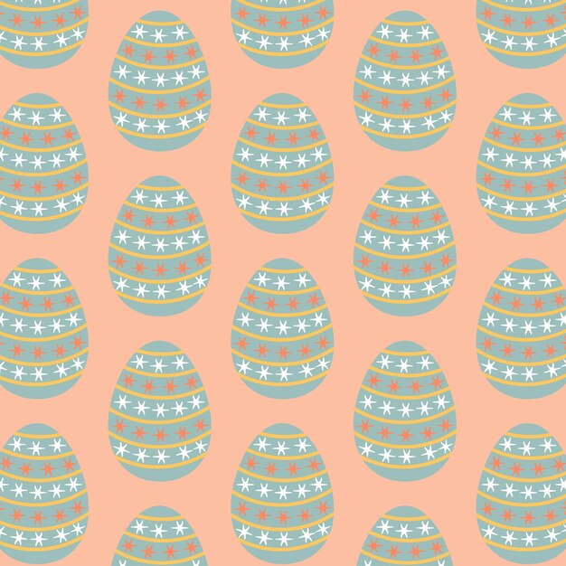 Easter cute fun geometric pattern with Easter eggs Vector illustration