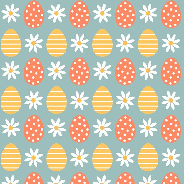 Vector easter cute fun geometric pattern with easter eggs vector illustration