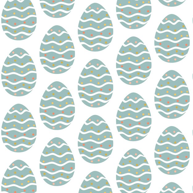 Easter cute fun geometric pattern with Easter eggs Vector illustration