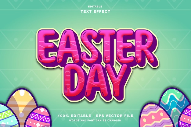 Easter Day Cartoon 3D Style Editable Text Effect