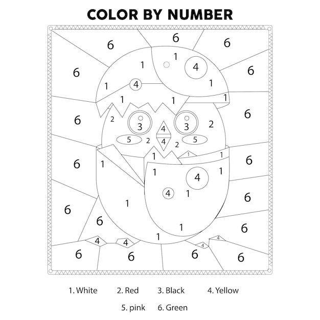 Easter Day color by number coloring page - Easter print by number