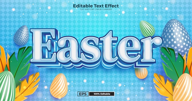 Easter Day Editable text effect in modern trend style