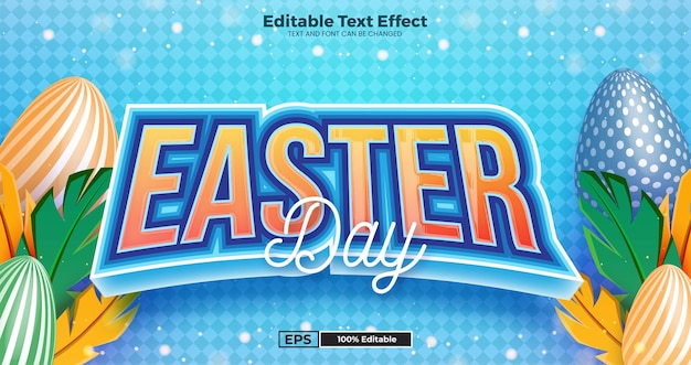 Easter Day Editable text effect in modern trend style