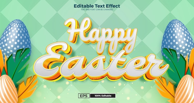 Easter Day Editable text effect in modern trend style