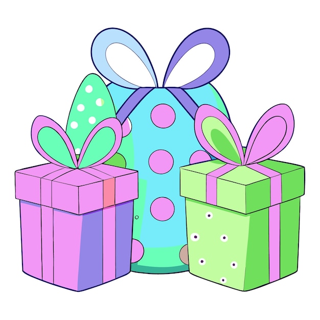 Vector easter day graphic elements vector illustration on white background