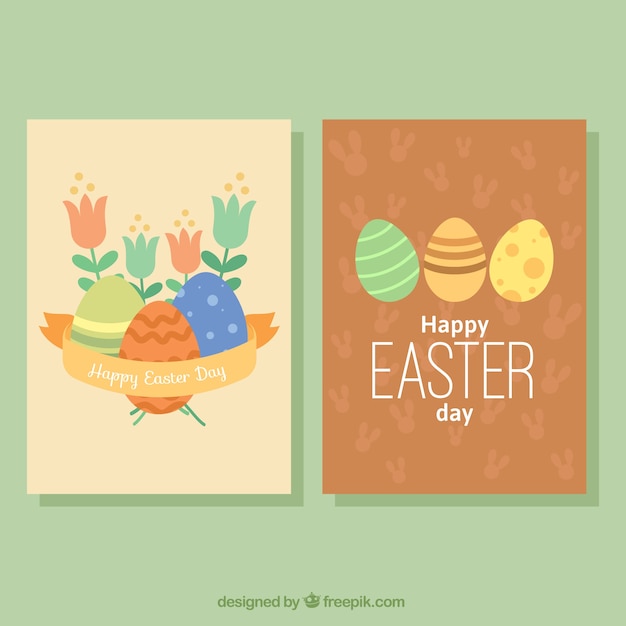 Vettore greeting card pacchetto giorno di pasqua