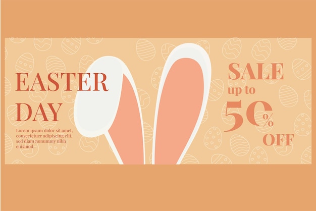 Vector easter day sale banner