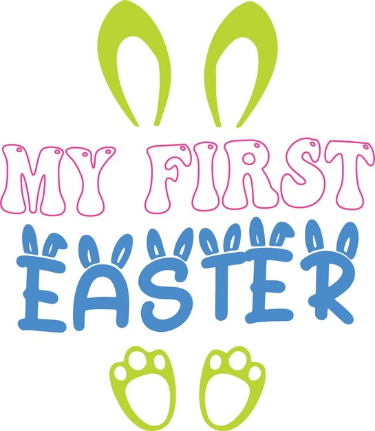 Vector easter day typography design