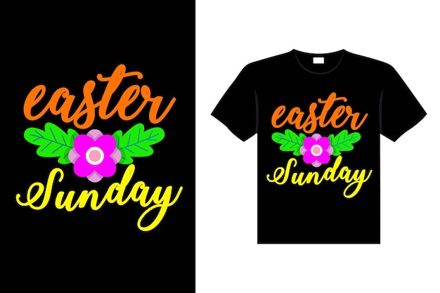 Giorno di pasqua tipografia uovo lettering t-shirt design vacanza saluto simpatico coniglietto arte vettoriale