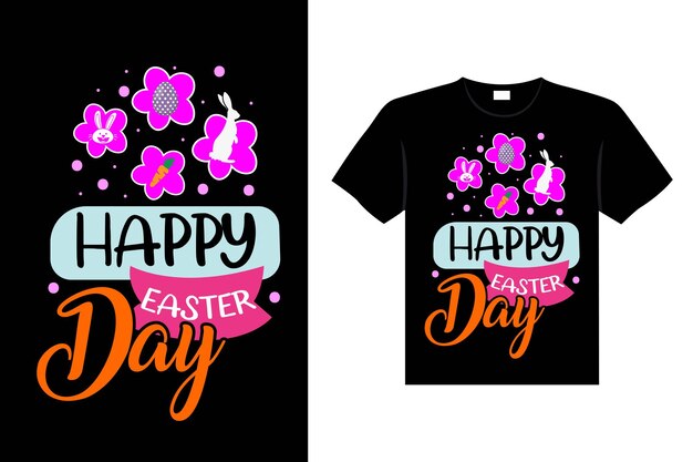 Easter day typography egg lettering tshirt design holiday greeting cute bunny vector art