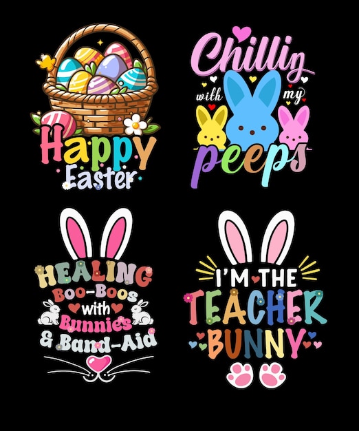 Easter day typography t shirt design easter vector