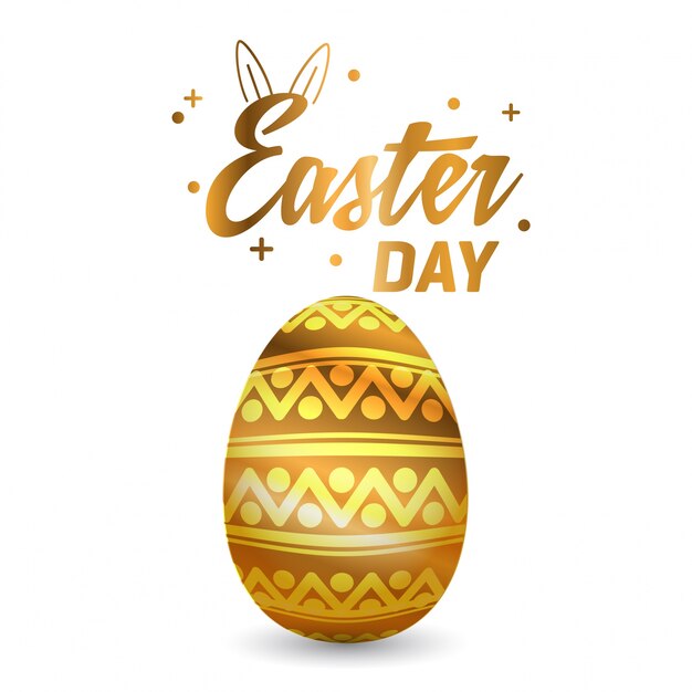 Vector easter day typography with egg vector