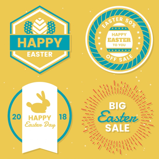 Vector easter day vector logo for banner