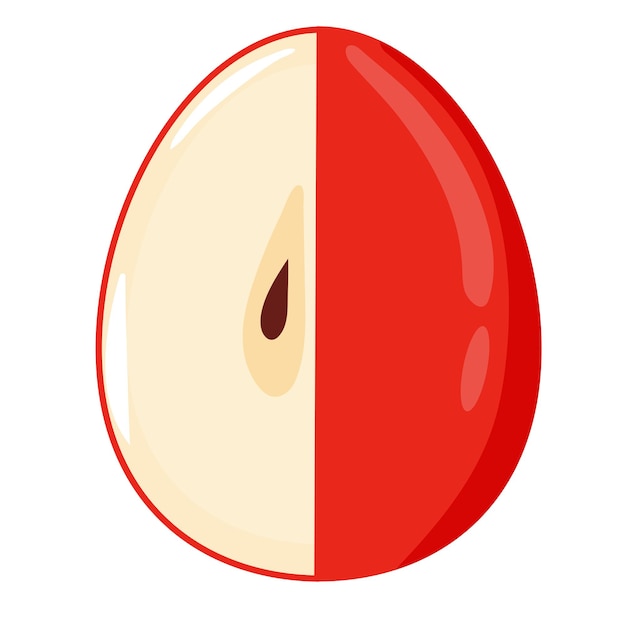 Vector easter decorated eggs with red apple for holiday poster textile or packaging