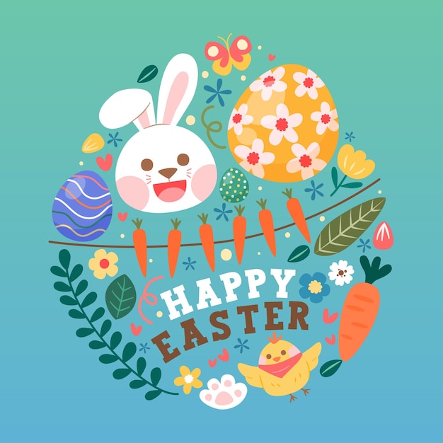 Easter Decoration In Egg Shape Vector Illustration