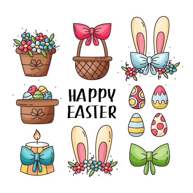 Easter design elements set