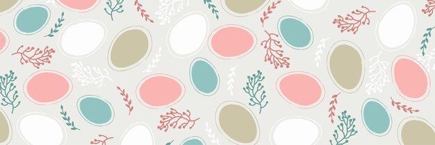 Easter design with eggs and flowers in pastel colors