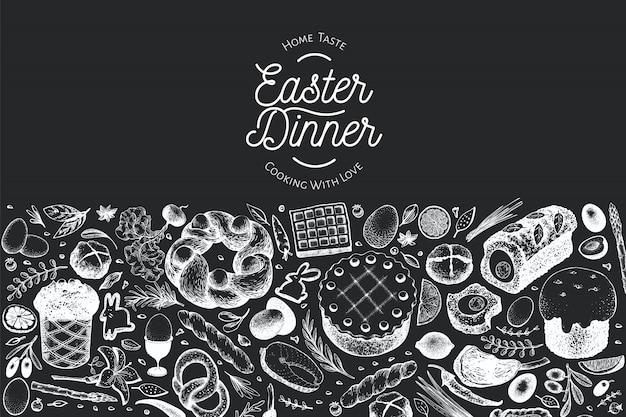 Easter dinner banner template