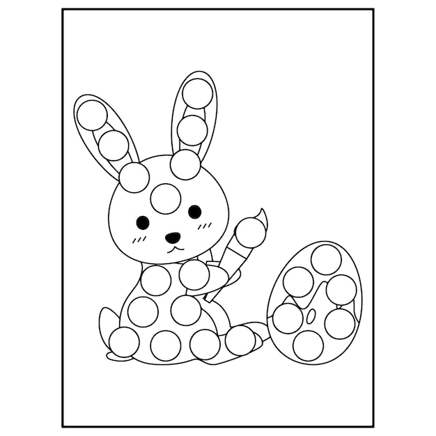 Easter dot marker coloring pages for kids