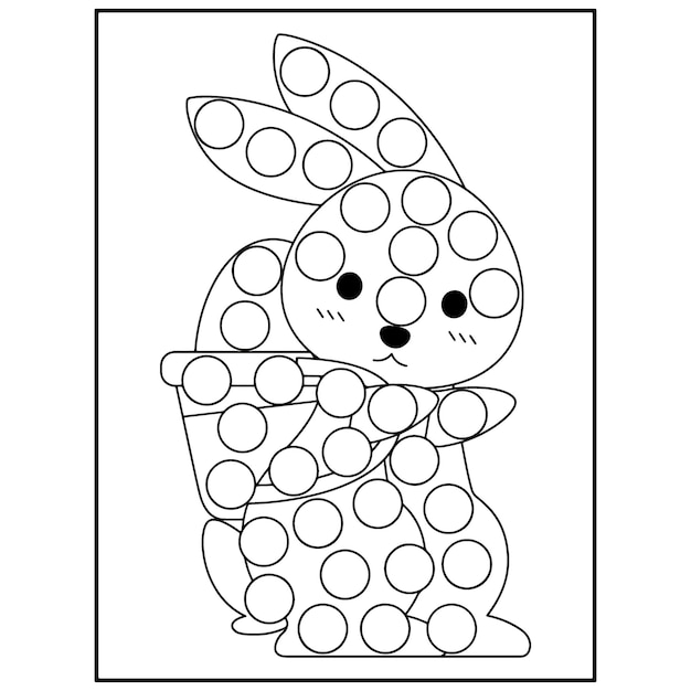 Easter dot marker coloring pages for kids