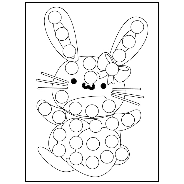 Vector easter dot marker coloring pages for kids