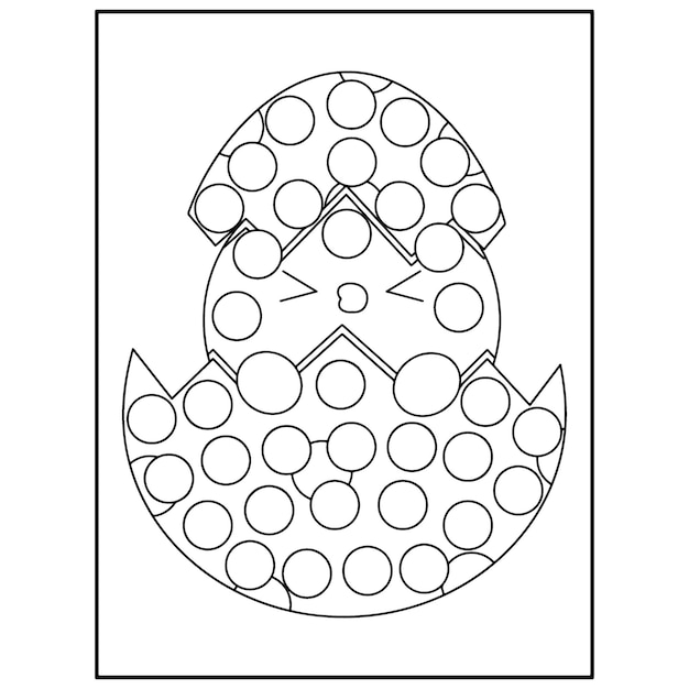 Easter dot marker coloring pages for kids