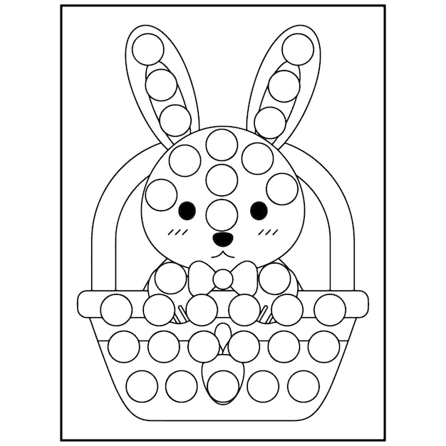 Vector easter dot marker coloring pages for kids