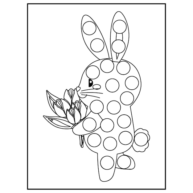 Easter Dot marker Coloring pages for kids