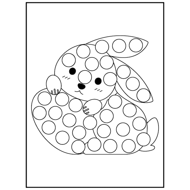 Easter dot marker coloring pages for kids