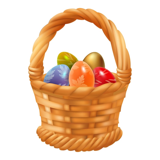 Easter Egg Basket Clipart Traditional Images Free Vector