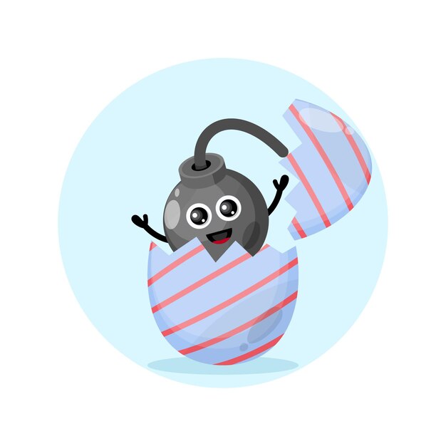 Easter egg bomb cute character mascot