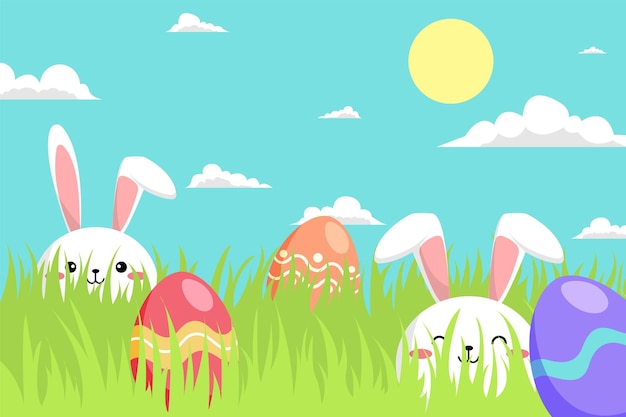 Vector easter egg and bunny illustration